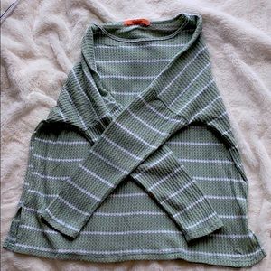 Long sleeved mint and white sweater